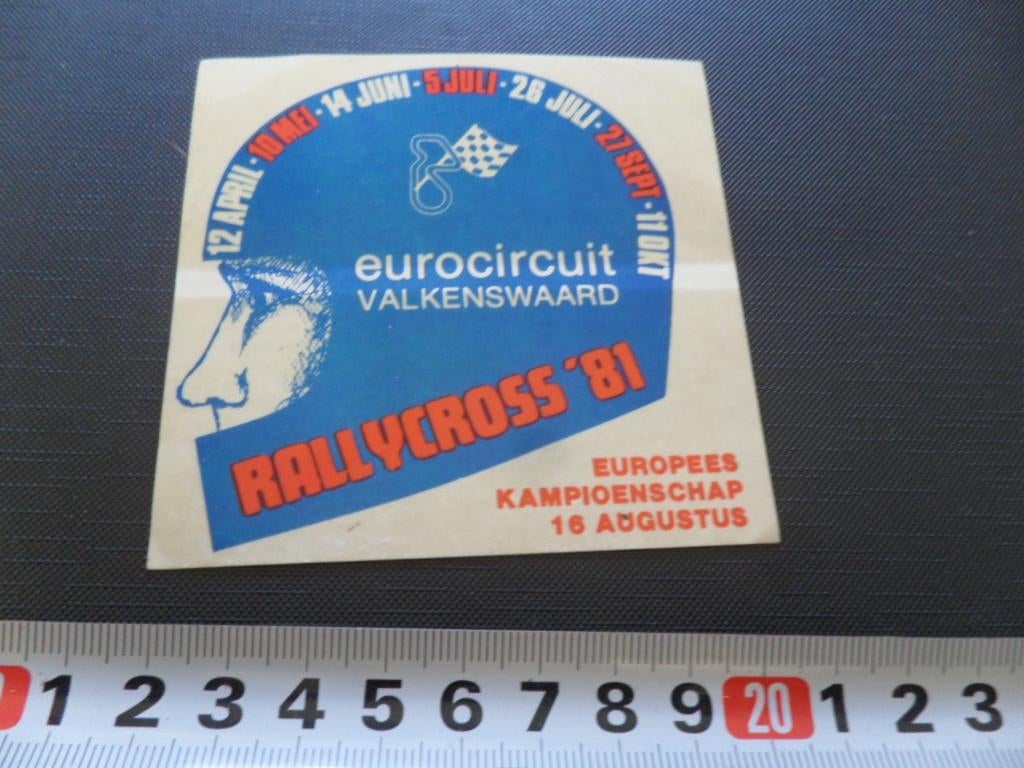 sticker Valkenswaard eurocircuit Rallycross 1981, Ophalen, Zo goed als nieuw