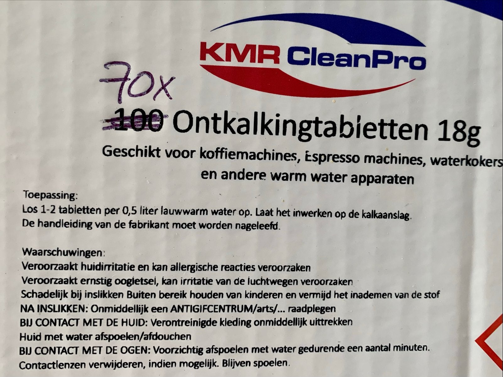 70 x KMR CleanPro Ontkalkingstabletten voor Miele apparatuur, Ophalen of Verzenden, Nieuw