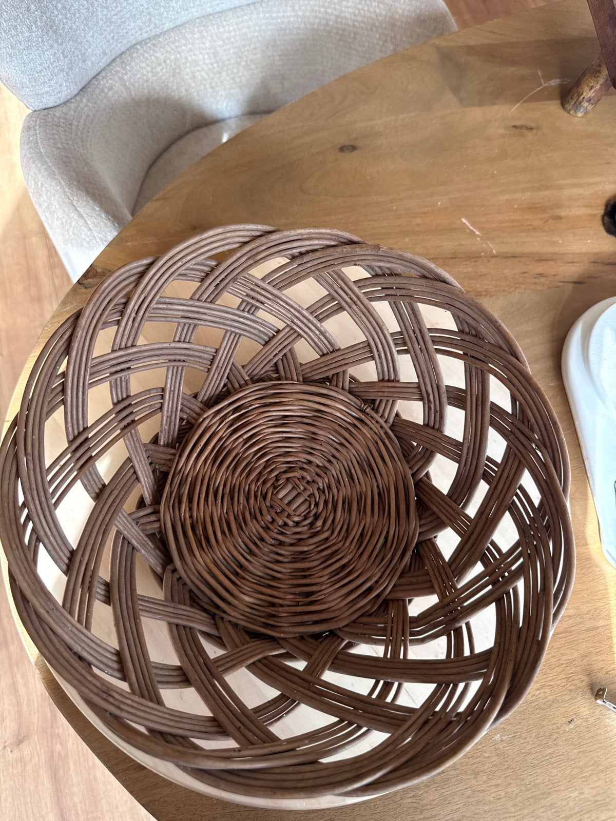 Vintage rieten mand - Decoratieve schaal, Ophalen of Verzenden