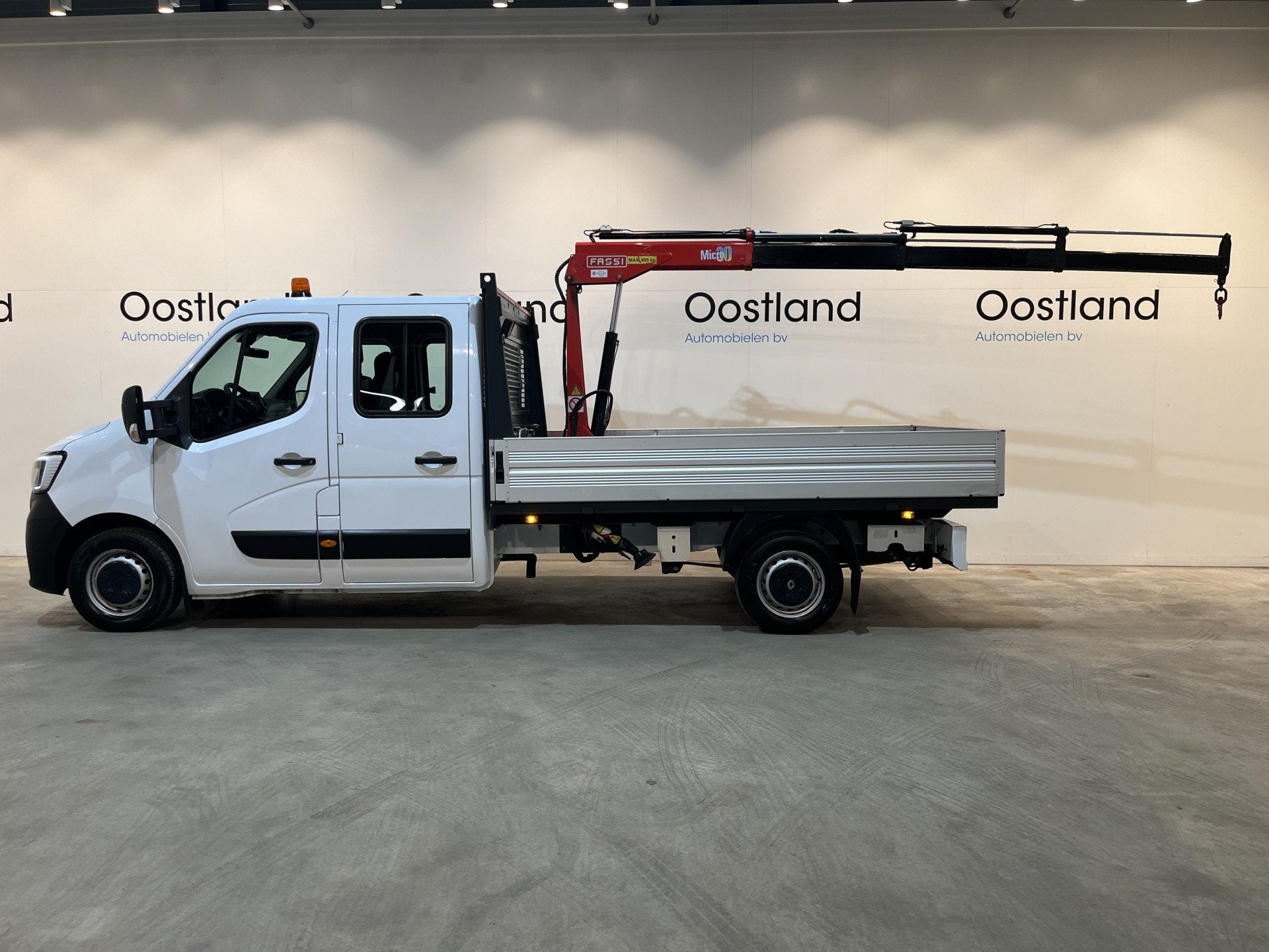 Renault Master 2.3 dCi 145 PK L3 Open Laadbak / Fassi Kraan, Stof, Gebruikt, 4 cilinders, Met garantie (alle)