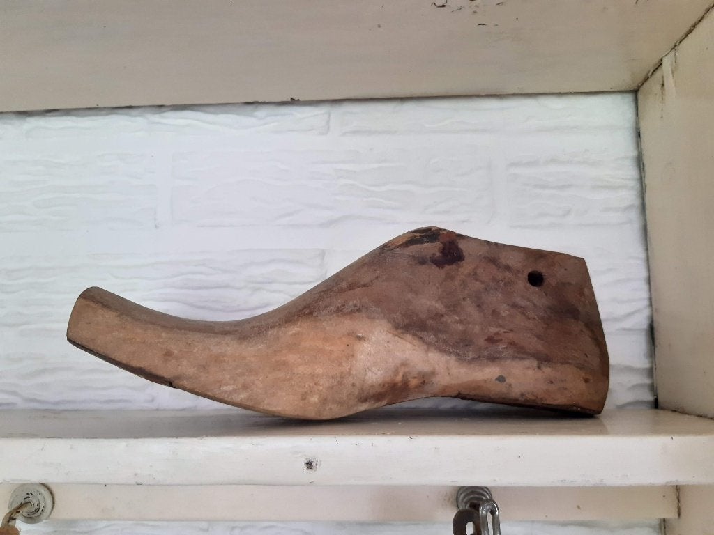 Oude brocante houten schoenmal sober, Ophalen of Verzenden