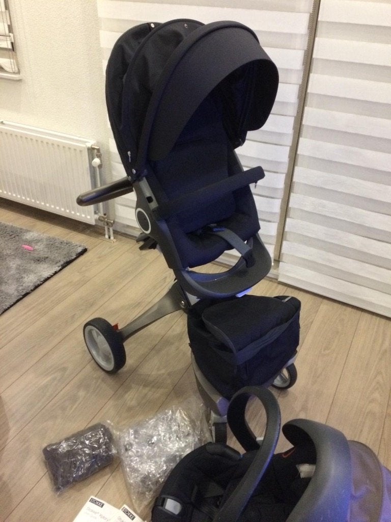 Stokke kinderwagen, Zo goed als nieuw, Verstelbare duwstang, Ophalen, Kinderwagen