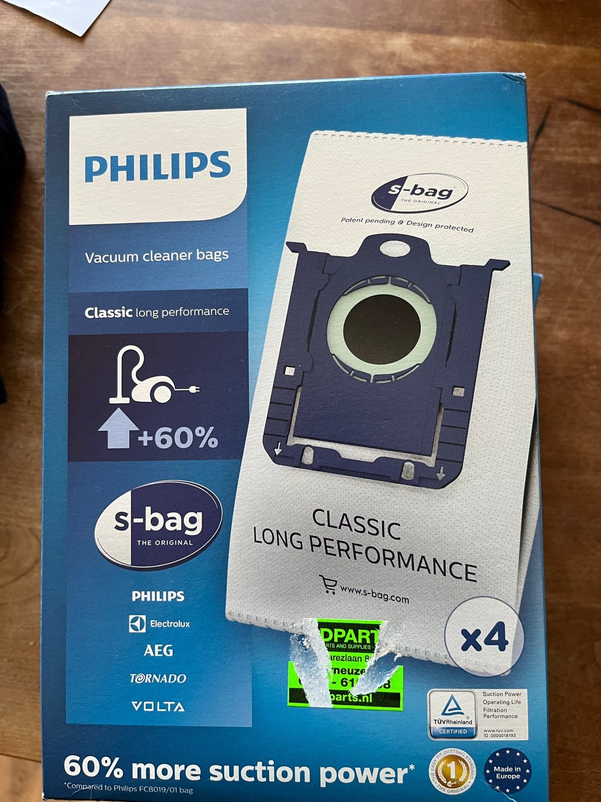 Philips S-Bag Classic Long Performance stofzuigerzakken, Stofzak, Inclusief accessoires, Philips, Overige typen