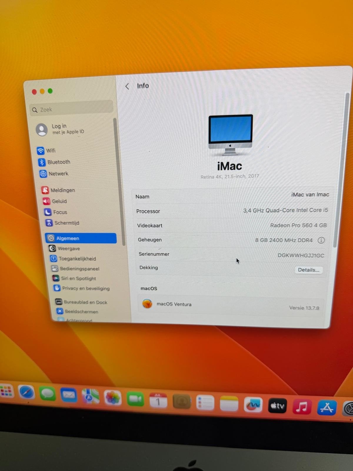 iMac 21.5 inch 2017 4K in topstaat, Computers en Software, Apple Desktops, 8 GB, IMac, Ophalen of Verzenden, Zo goed als nieuw