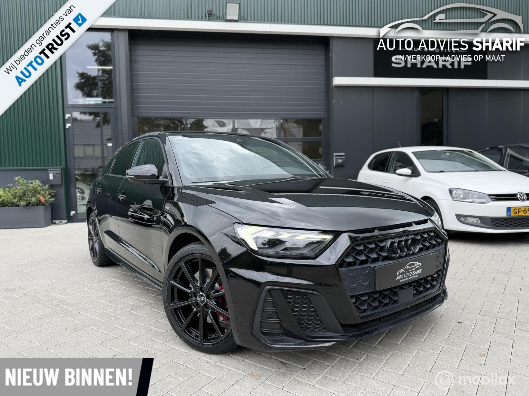 Audi A1 Sportback 35 TFSI S edition CarPlay|3x Sline|Matrix!, 4 cilinders, 150 pk, Leder en Stof, Zwart