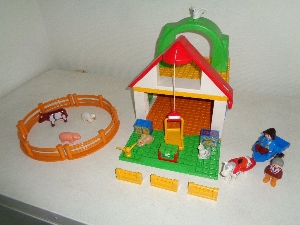 123 Playmobil boerderij met dierenweide., Ophalen of Verzenden, Zo goed als nieuw, Complete set