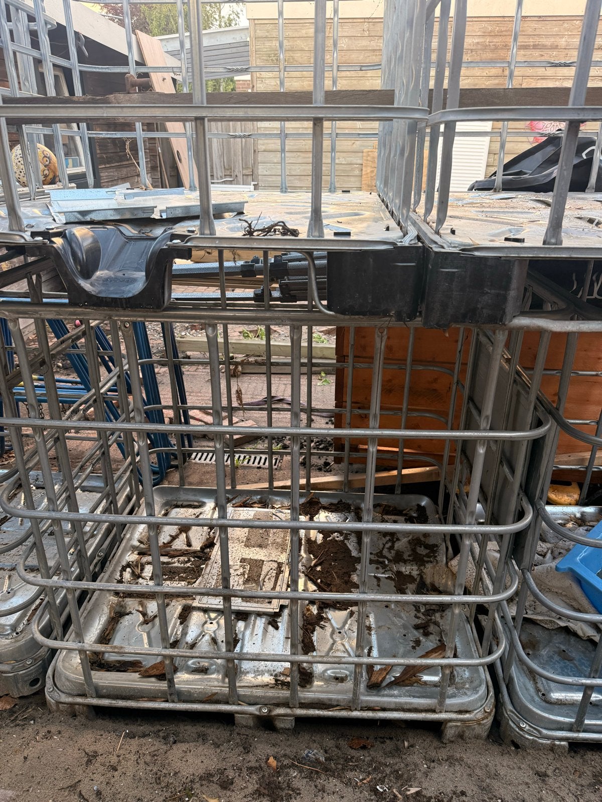 6 IBC containers voor houtopslag met kunststof/stalen pallet, Gebruikt, 100 cm of meer, 60 cm of meer, Bak of Kist