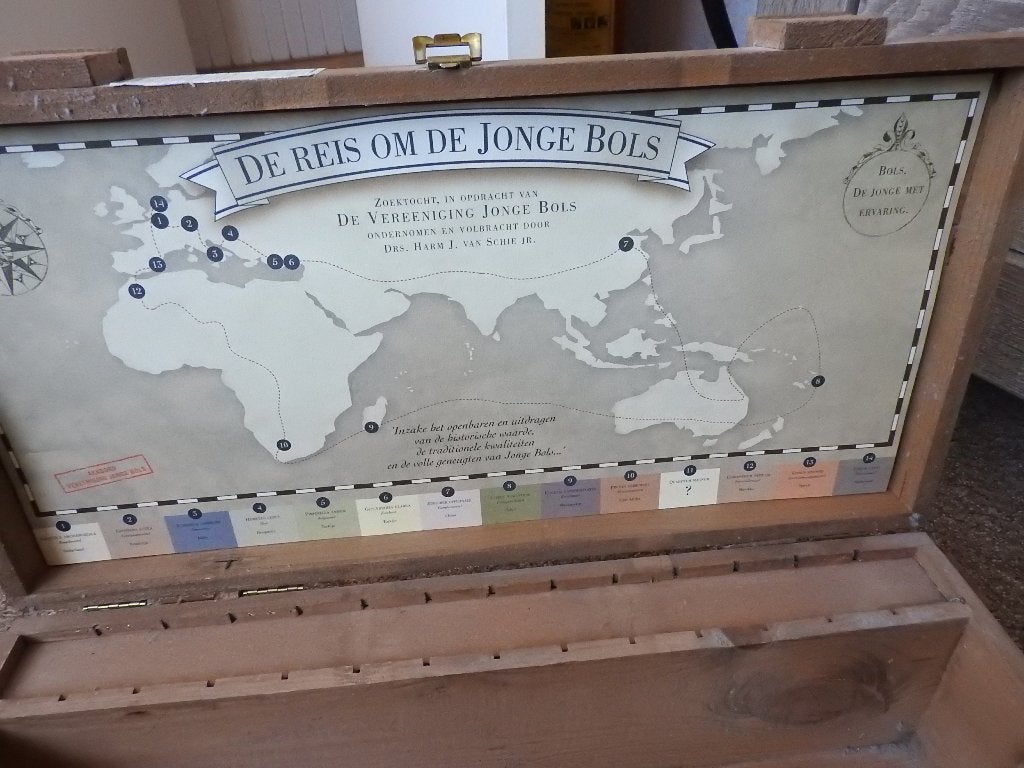 Oude Bols wereld kist met granen en kruiden, Verzamelen, Ophalen of Verzenden, Huis en Inrichting