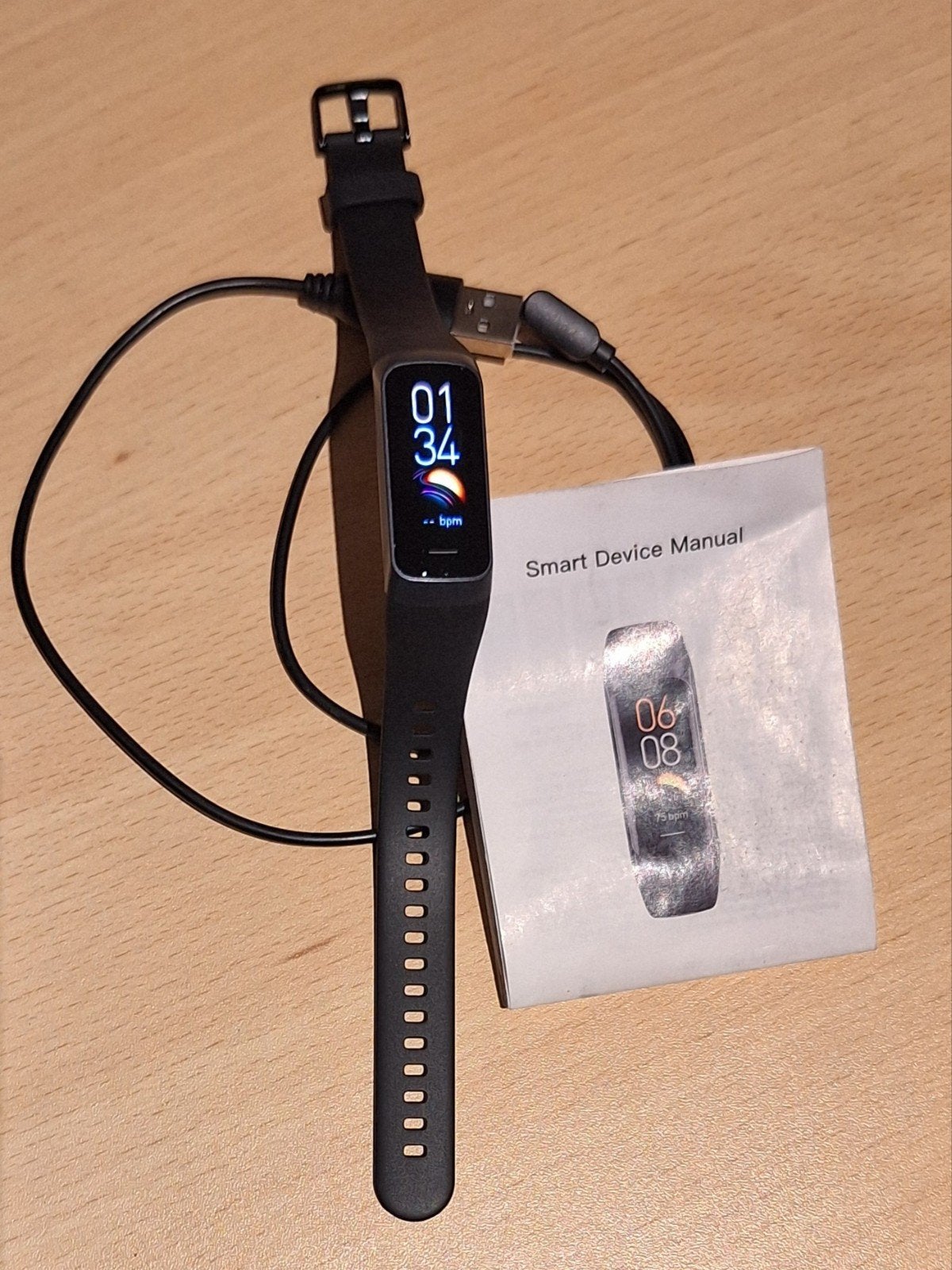 Smartwatch met hartslagmeter en stappenteller, Merk, Zwart, Ophalen of Verzenden, Zo goed als nieuw