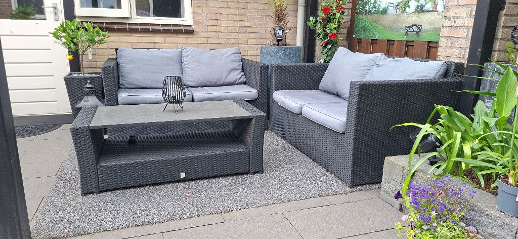 loungeset, Ophalen, 4 zitplaatsen, Kunststof, Gebruikt
