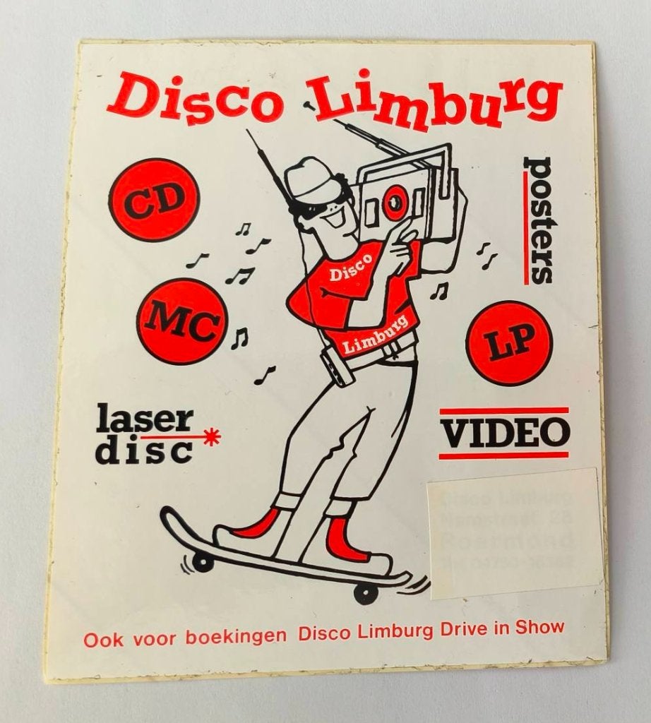 Sticker Disco Limburg Roermond (1), Verzamelen, Ophalen of Verzenden, Zo goed als nieuw, Bedrijf of Vereniging
