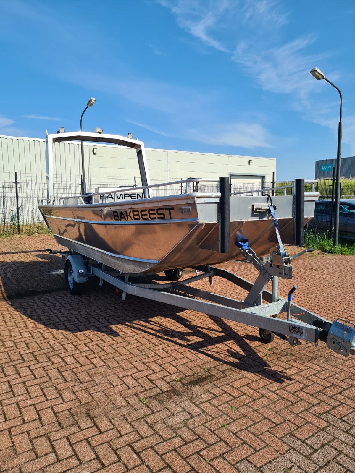 Aluminium vis/consoleboot, 40 pk Mercury en trailer., Ophalen