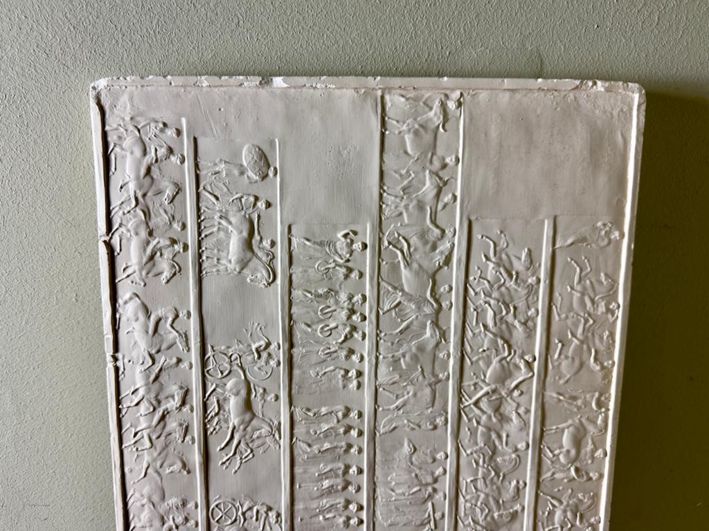 mid-century sculpturaal gipsreliëf 132 cm groot wit vintage, Antiek en Kunst, Ophalen of Verzenden