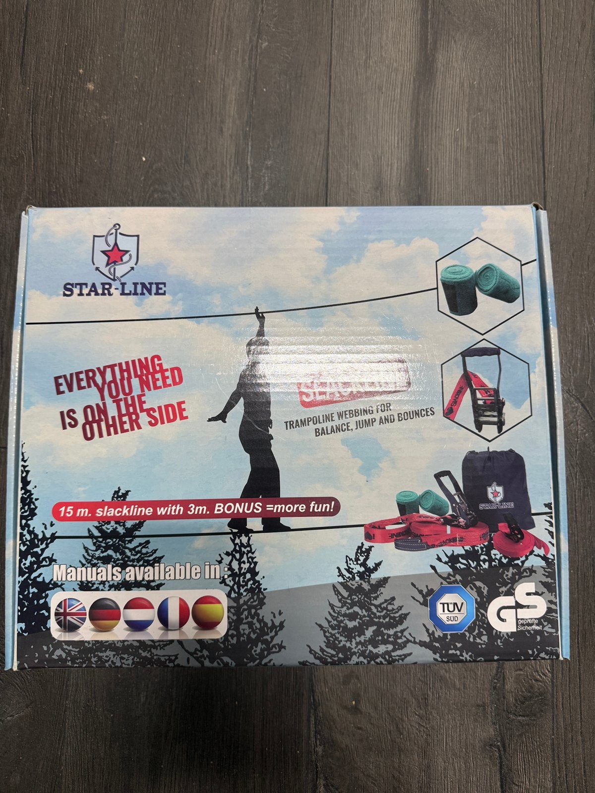Slackline kit 18m compleet met toebehoren, Ophalen of Verzenden, Zo goed als nieuw