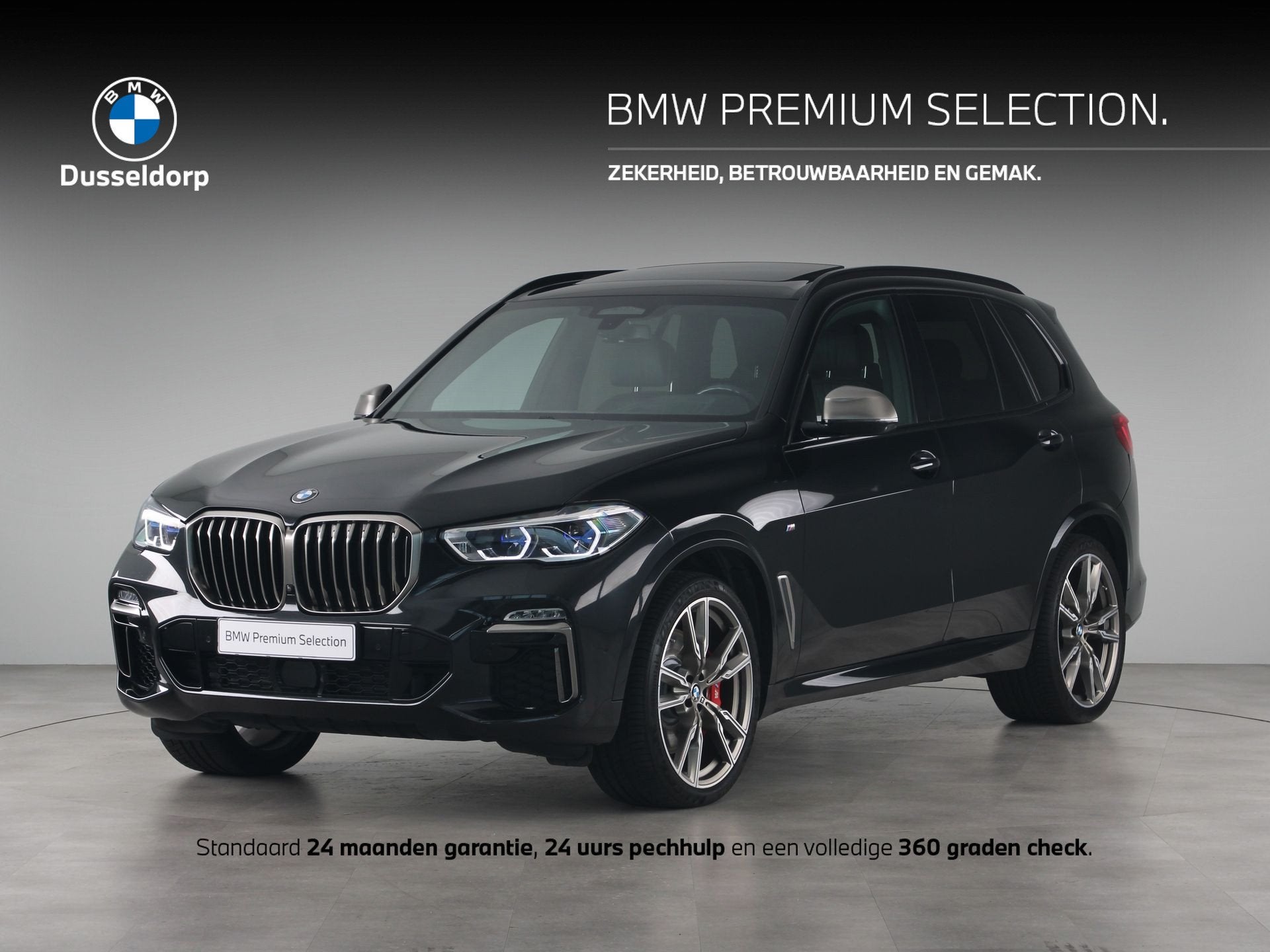 BMW X5 M50i High Executive M Sport (bj 2021, automaat), Auto's, Automaat, Dealer onderhouden, 4395 cc, Zwart