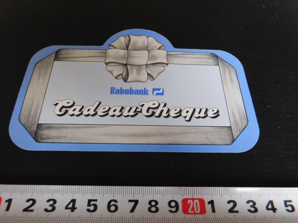 sticker Deur sticker  RABOBANK  Cadeau Cheque, Ophalen of Verzenden, Zo goed als nieuw