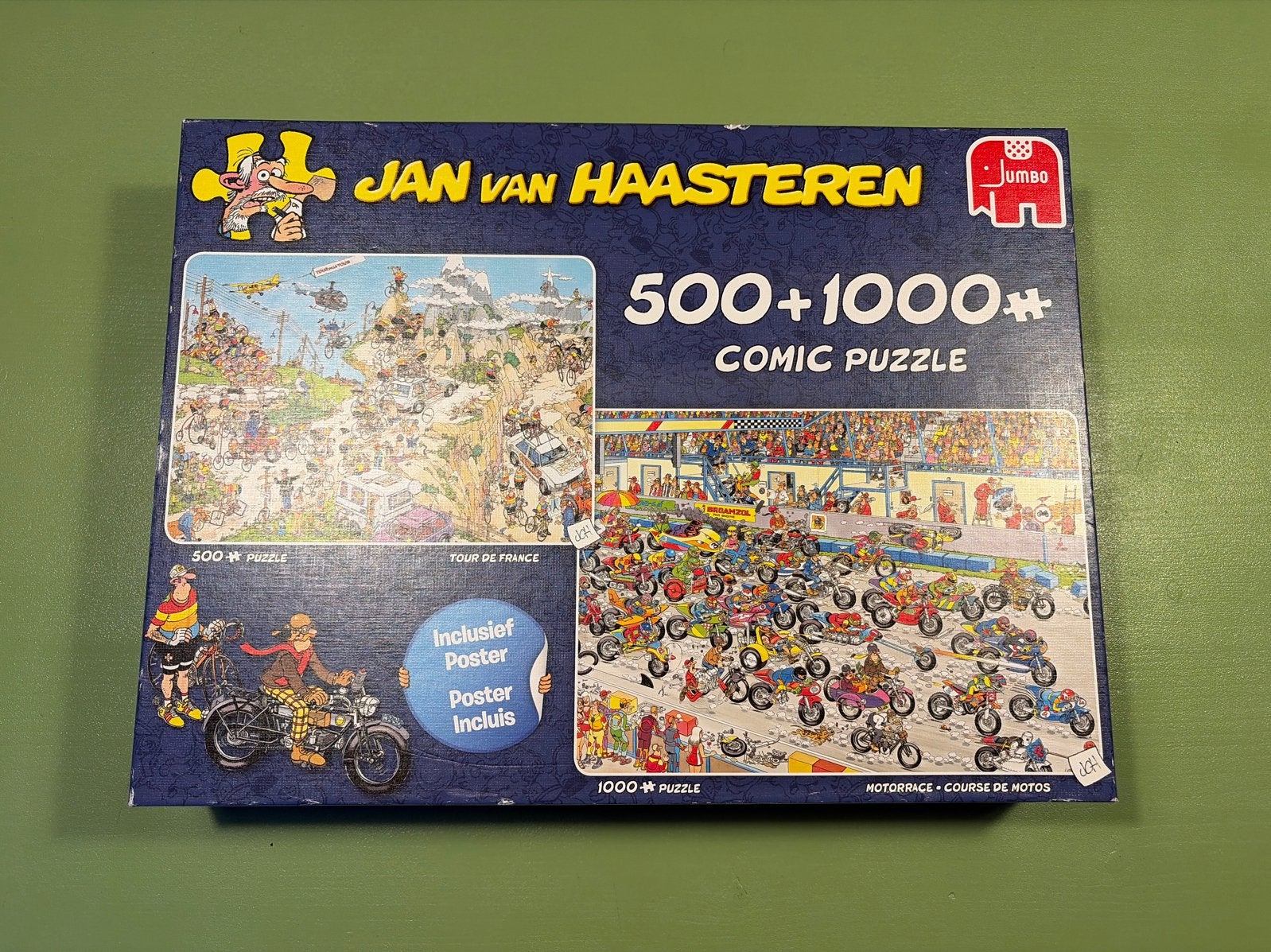 2 complete Jan van Haasteren puzzels (500+1000 stukjes), Ophalen of Verzenden, 500 t/m 1500 stukjes, Zo goed als nieuw, Legpuzzel