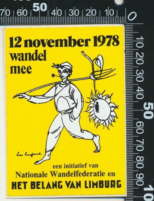 Sticker: Limburg Wandelt 1978 - Nationale Wandelfederatie, Verzenden, Zo goed als nieuw, Bedrijf of Vereniging