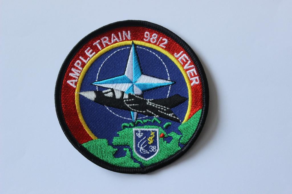 patch nato excercise   ample  train  jever 1998-2, Verzenden, Zo goed als nieuw, Patch, Badge of Embleem