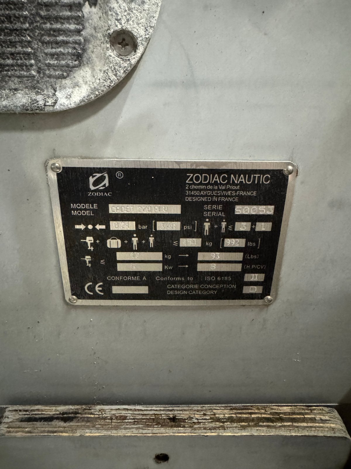 Zodiac Cadet 270 Alu rubberboot met Yamaha 4pk motor, Ophalen, Airdeck, Zodiac, Gebruikt