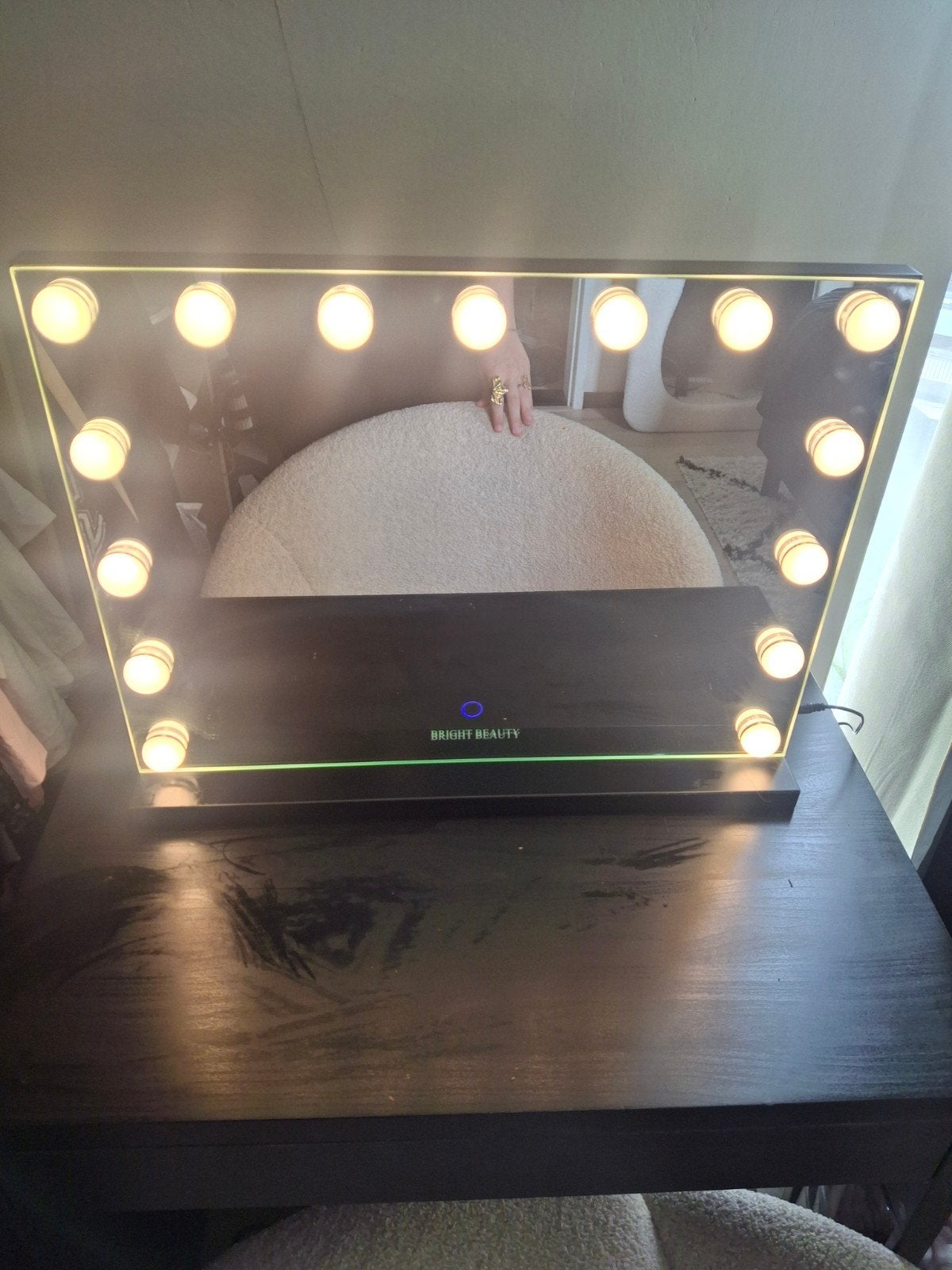 Bright Beauty Make-up Spiegel met Verlichting (Kabel), Ophalen, Gebruikt, Rechthoekig, 50 tot 75 cm