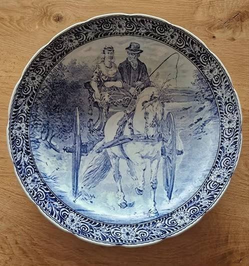 Delfts blauw Wandbord (38 cm doorsnee). Delfts blauw by Boch, Ophalen