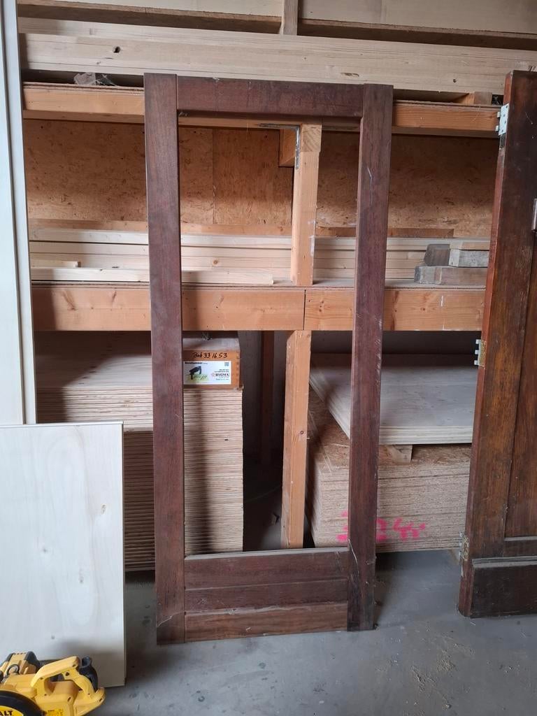 Massieve hardhouten buitendeur 88x211,5, Ophalen, 80 tot 100 cm, Nieuw, Buitendeur