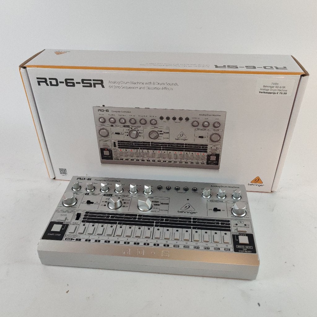 Behringer RD-6-SR Analog Drum Machine || Nu € 79.99, Muziek en Instrumenten, Overige merken, Ophalen of Verzenden, Zo goed als nieuw