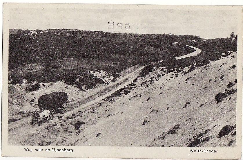 Worth - Rheden. Weg naar den Zijperberg 1939. boerenkar met, Verzenden, 1920 tot 1940, Gelopen, Zuid-Holland