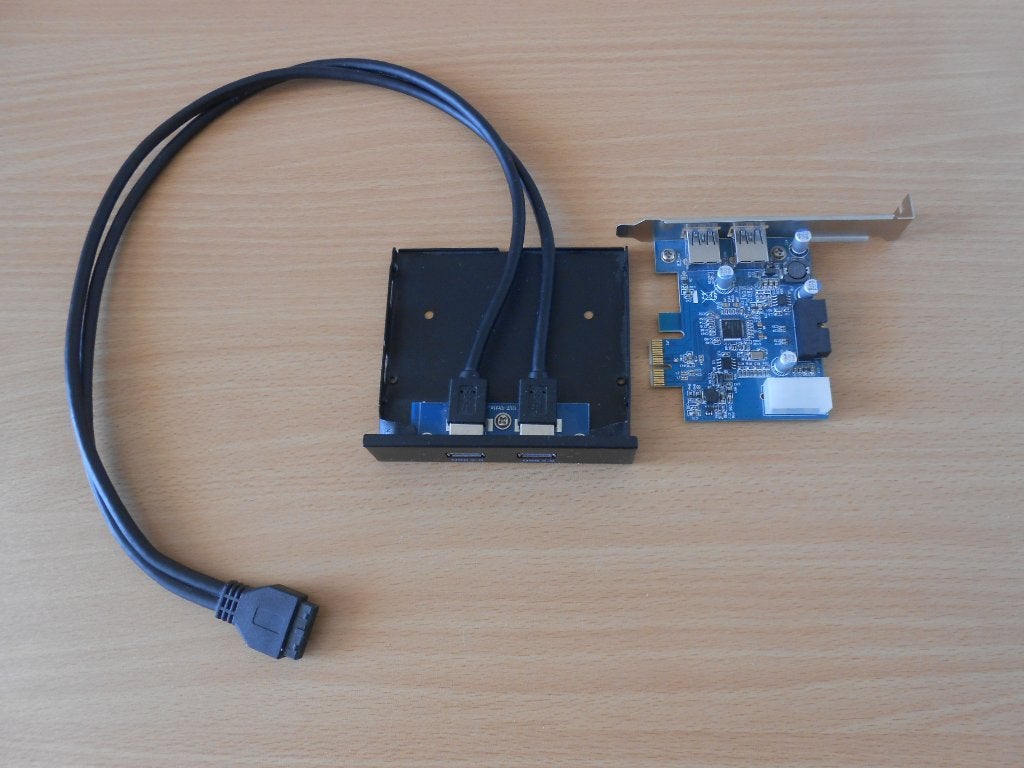USB 3 PCI kaart en USB 3 front bracket, Ophalen, Gebruikt