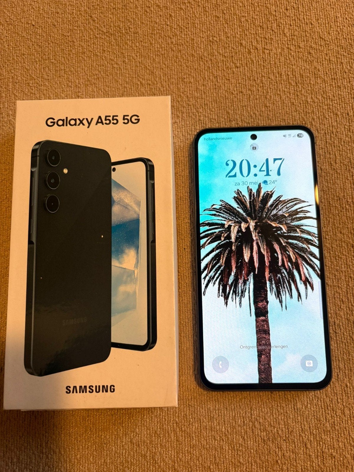 Samsung A55 5G - Zo goed als nieuw met doos en lader, Telecommunicatie, Ophalen, Zwart, Touchscreen, Zo goed als nieuw