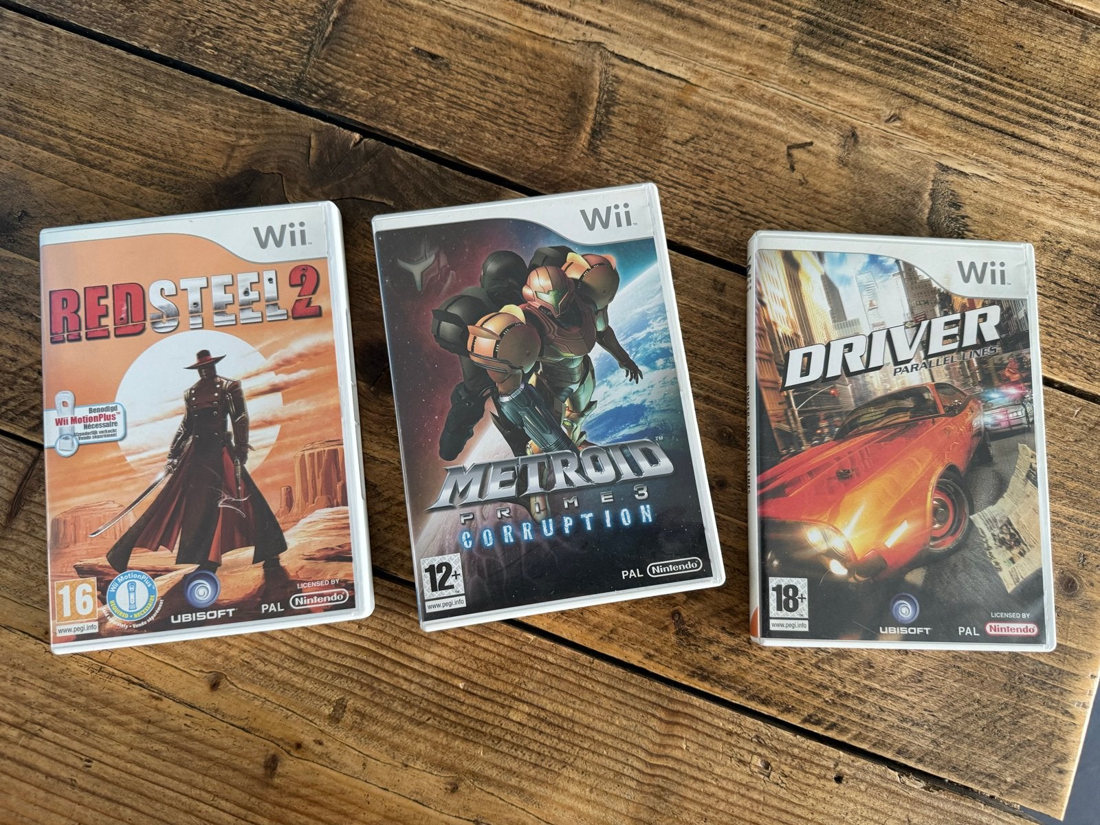 Wii spellen: Red Steel 2, Metroid Prime 3, Driver (gebruikt), Avontuur en Actie, Gebruikt, Vanaf 18 jaar, 1 speler
