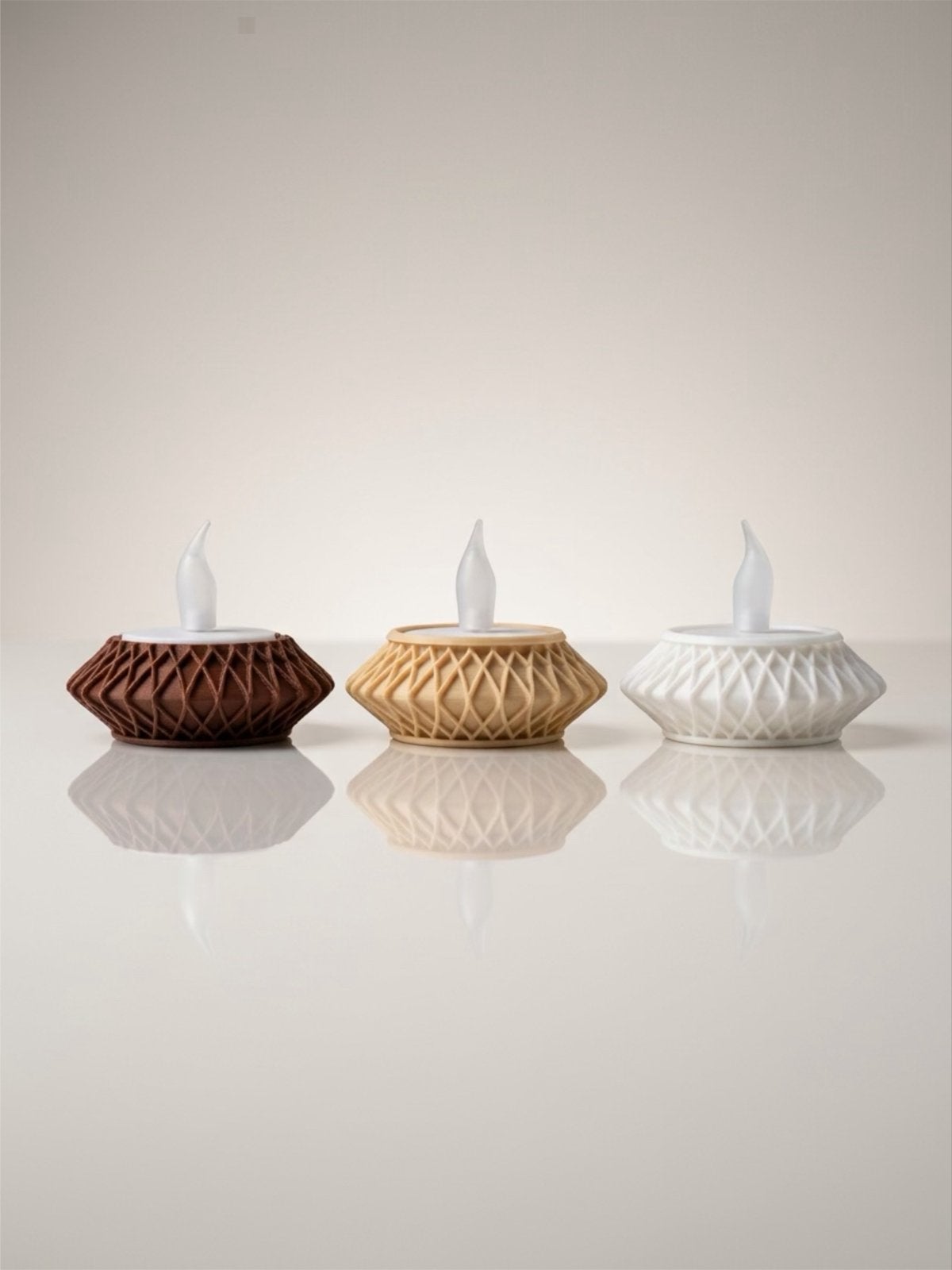 Set van 3 decoratieve theelichthouders