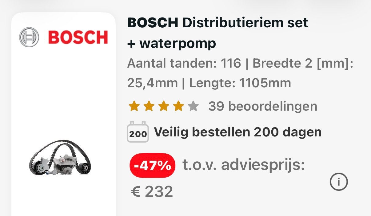 distributieriem (Motorriem ) set met waterpomp - Nieuw, Ophalen of Verzenden, Nieuw, Citroën
