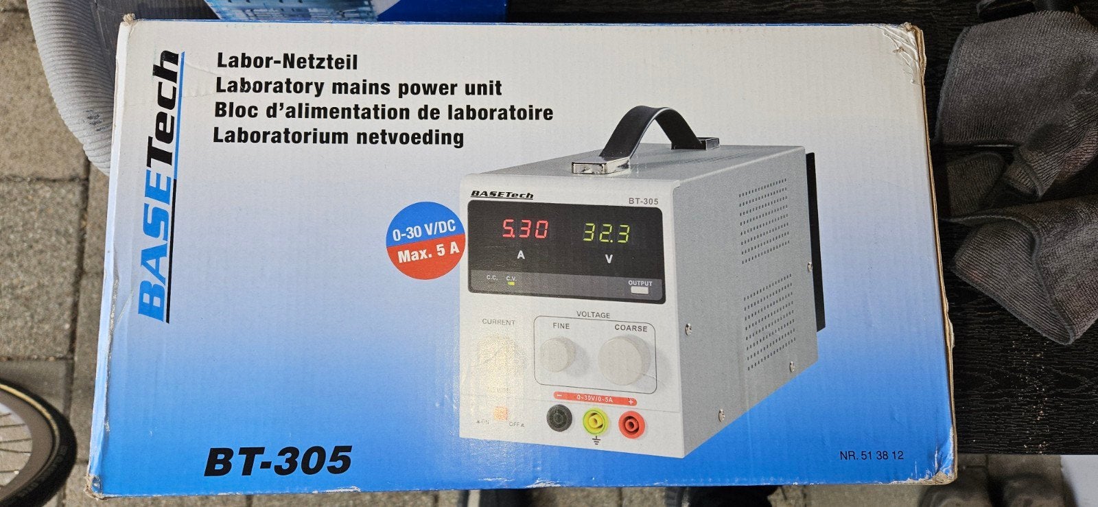 BASETech BT-305 Laboratorium Voeding 0-30V/5A, Ophalen, Nieuw, Overige merken, Overige typen