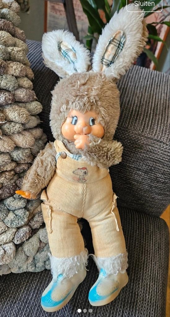 Vintage Konijn Knuffel - Jaren '70/'80 Stijl, Gebruikt, Overige merken, Overige karakters, Konijn