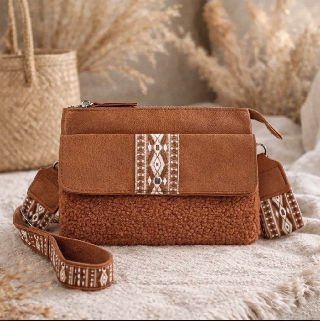Trendy Schoudertas-Incl Bagstrap (advr 18), Ophalen of Verzenden, Nieuw, Bruin, Schoudertasje