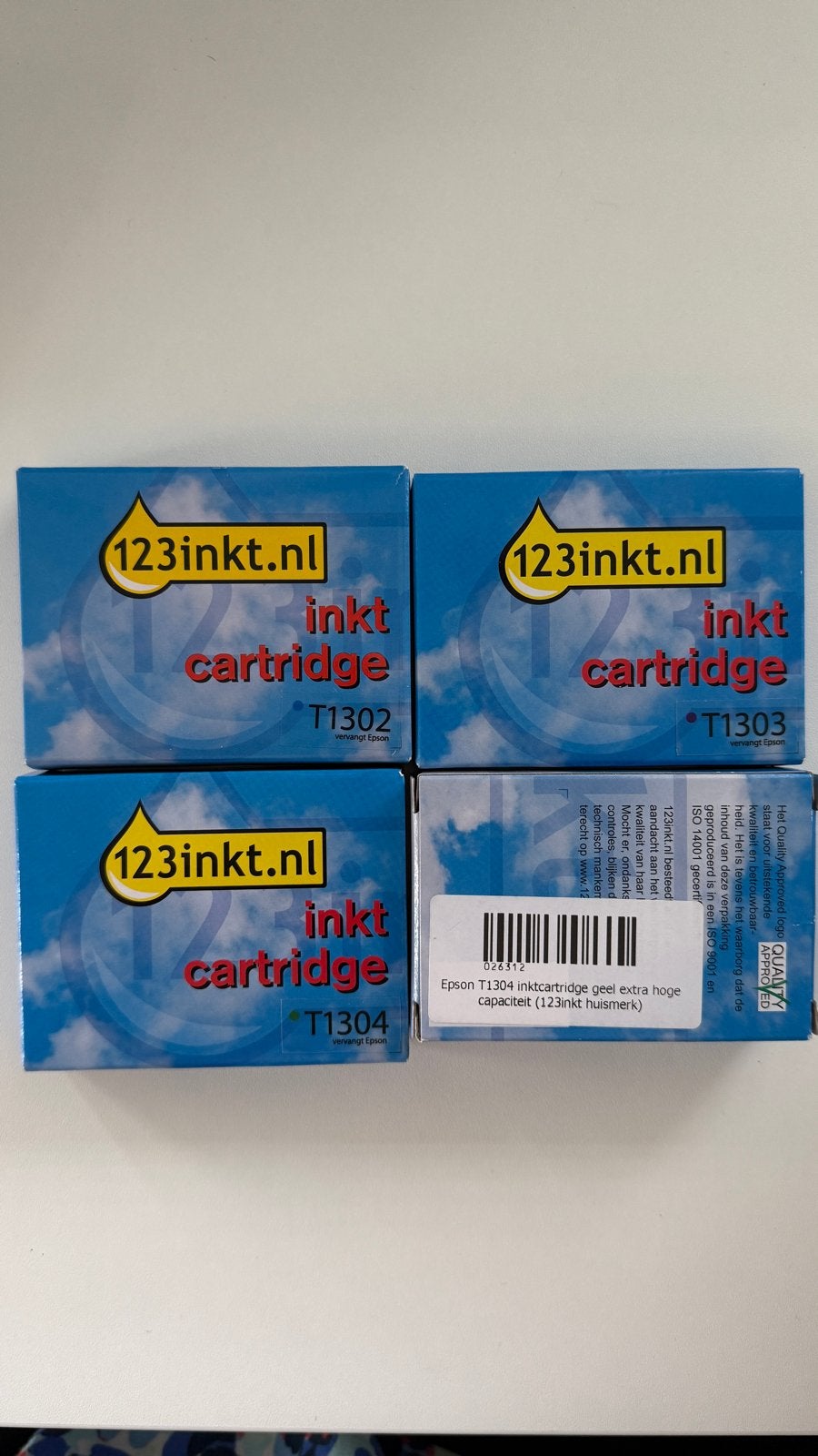 Epsons 123inkt inktcartridges T1302, T1303, T1304 (3 stuks), Ophalen of Verzenden, Nieuw, Cartridge
