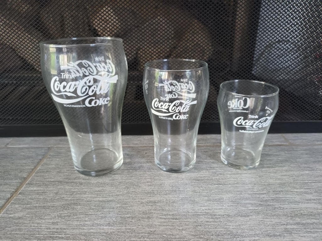 3 Vintage Coca cola glazen, Verzamelen, Glas en Borrelglaasjes, Ophalen of Verzenden, Gebruikt, Frisdrankglas
