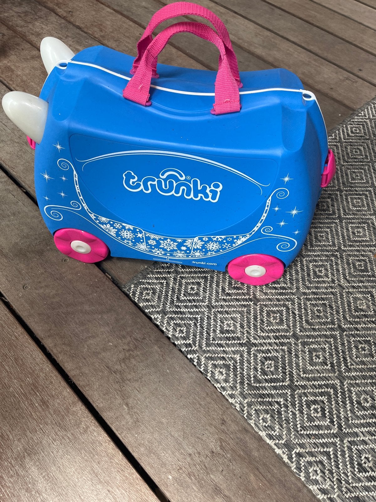 Trunki Kinderkoffer Blauw met Roze Details, Ophalen of Verzenden, Gebruikt
