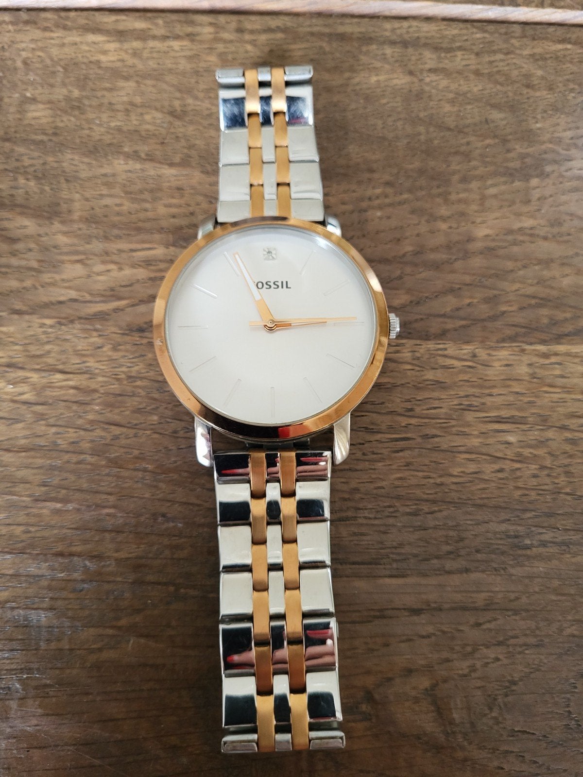 Fossil herenhorloge,in box,nieuwe batterij, Staal, Staal, Polshorloge, Zo goed als nieuw