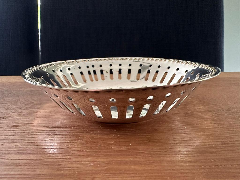 Verzilverd mandje, diameter 12 cm, Ophalen of Verzenden