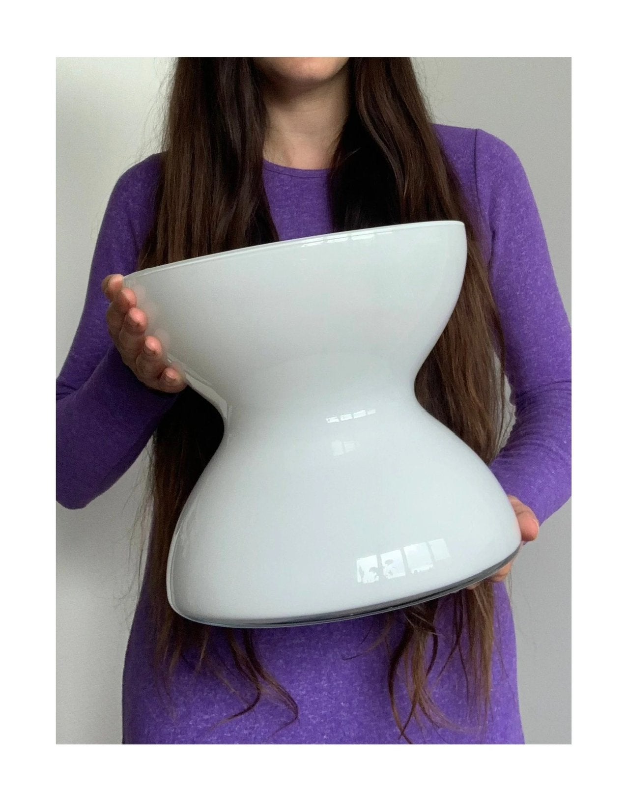 Ikea Anne Nilsson Diabolo grote vaas XL wit glas vintage 90s, Huis en Inrichting, Wit, ?, IKEA, ?