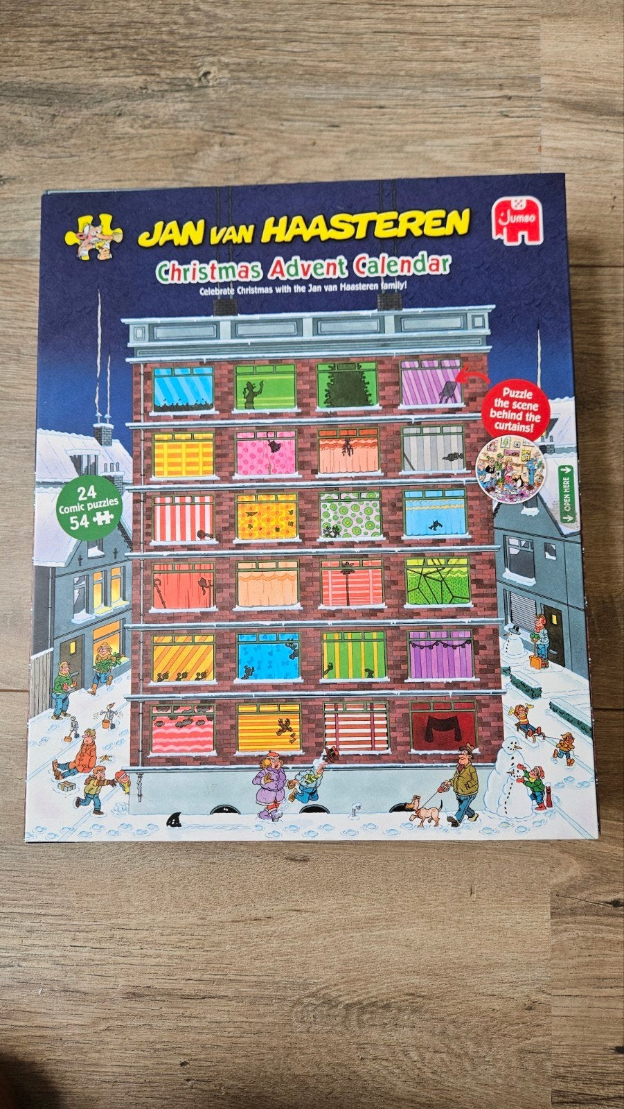 Jan van Haasteren Adventskalender 24x 54 stukjes, Verzenden, Minder dan 500 stukjes, Gebruikt, Legpuzzel