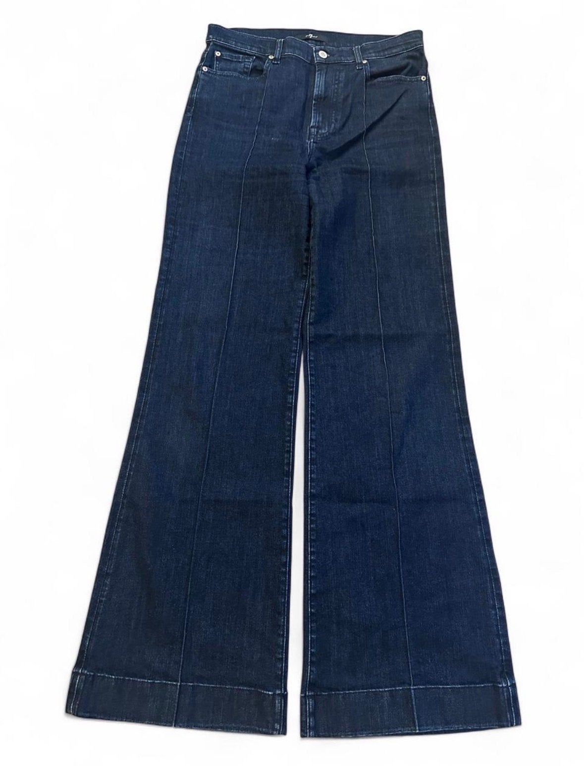 7 For All Mankind Dojo Flared Jeans W30 L34 Donkerblauw, Kleding | Dames, Maat 38/40 (M), Blauw, Ophalen of Verzenden, Lang