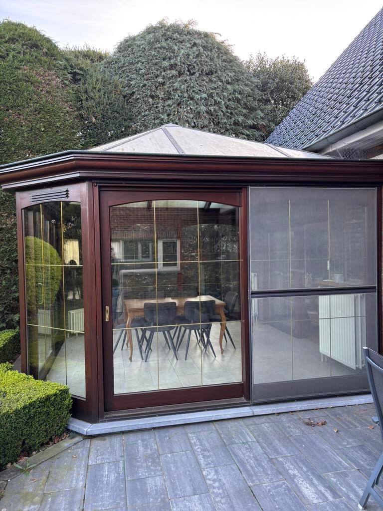 Serre hardhout 3x schuifpui, Ophalen, Gebruikt