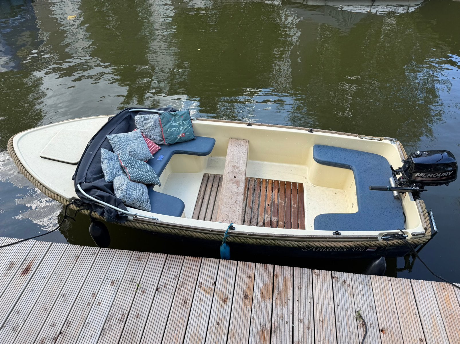 Antaris 400 sloep, met 6PK buitenboordmotor, Gebruikt, 4 m, Buitenboordmotor, Afdekzeil