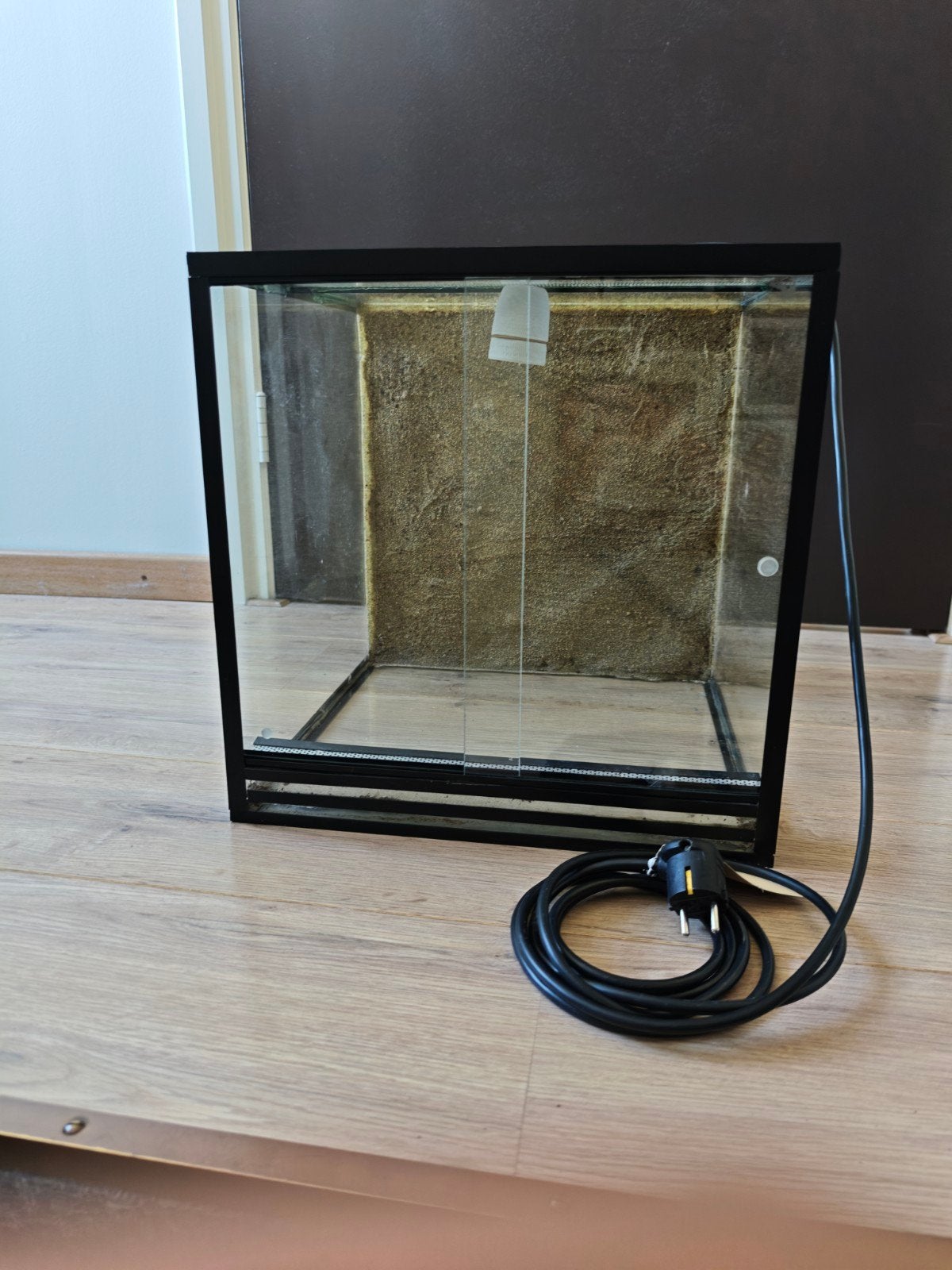Glazen terrarium (40x40x40), Dieren en Toebehoren, Reptielen en Amfibieën | Toebehoren, Ophalen, Gebruikt, Terrarium of Paludarium