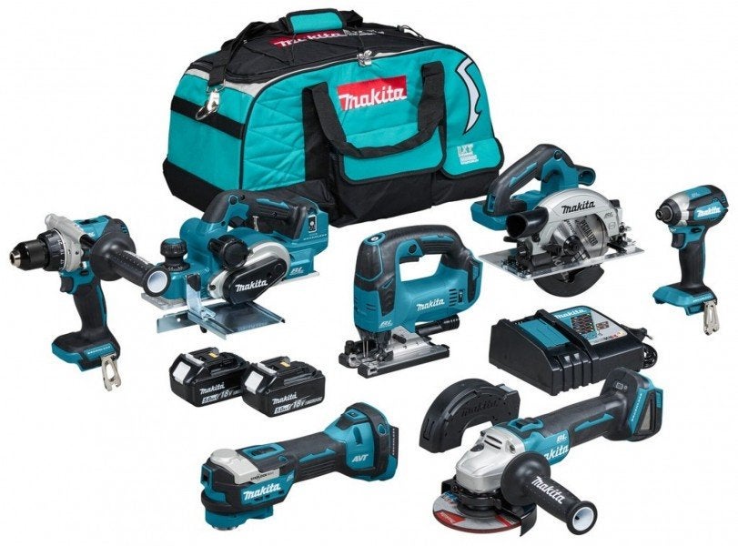 MAKITA 18V gereedschapset schroeven boren schaven slijpen, ., Nieuw, Ophalen of Verzenden, .