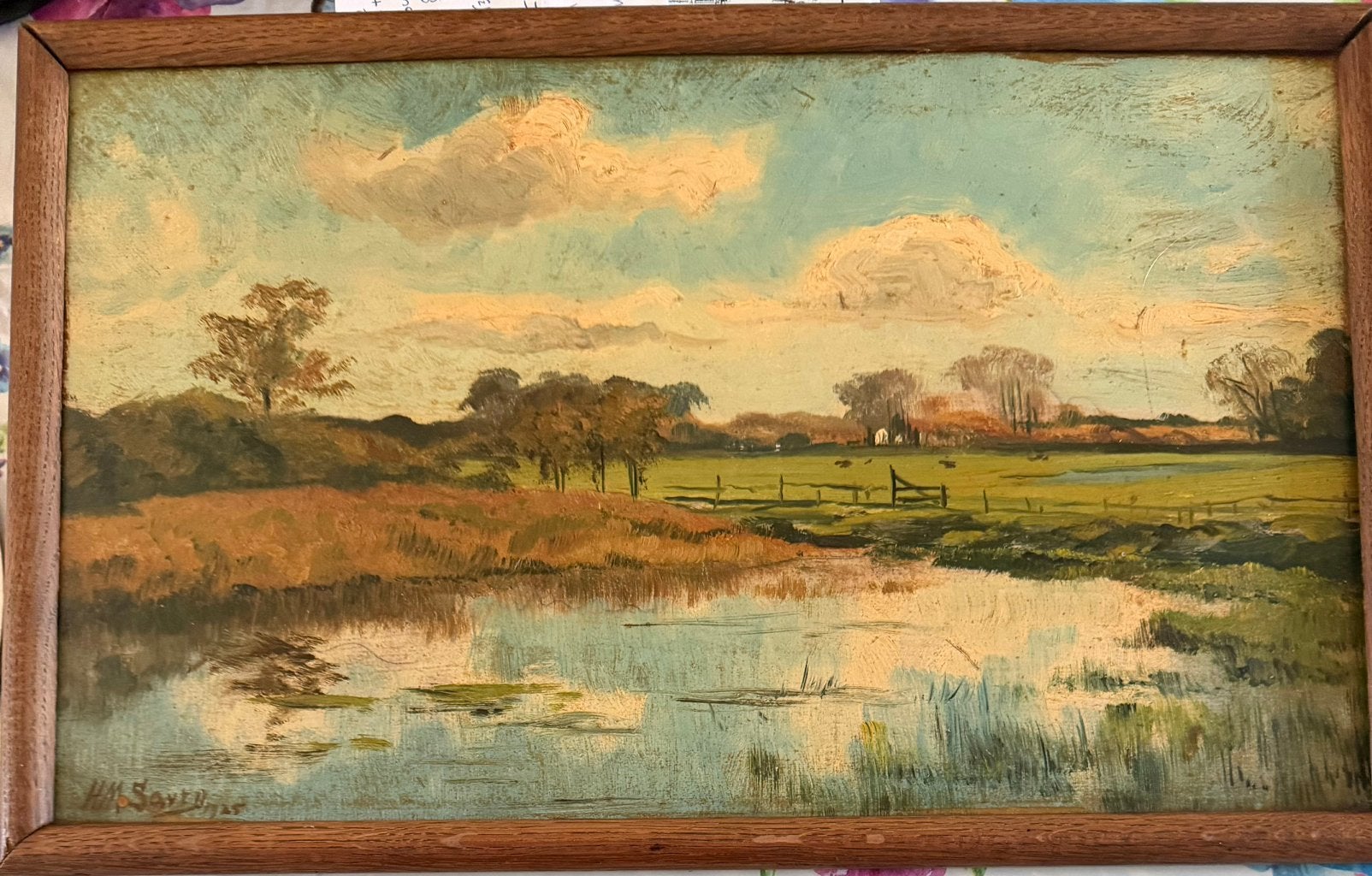 H.M. Savry - landschap, Doek, Gedateerd, Ophalen of Verzenden, Landschap